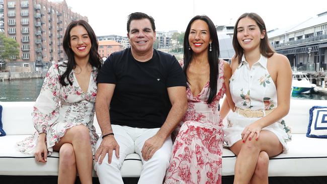 Ian Malouf with his wife Larissa and daughters Ellie (left) and Lara (right). Picture: John Feder