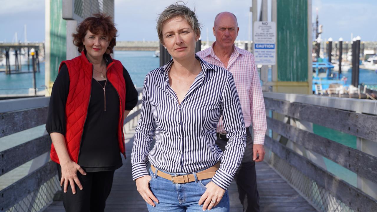 Whitsunday MP Amanda Camm (centre) visited Keswick Island with opposition state development, infrastructure and planning spokesman Fiona Simpson and opposition mines spokesman Pat Weir on Tuesday, June 22 to discuss issues on the island with residents. Picture: Heidi Petith