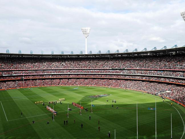 MELBOURNE, APRIL 25, 2024: 2024 AFL Football Round 7 - Anzac Day Match - Essendon V Collingwood at the MCG. Picture: Mark Stewart