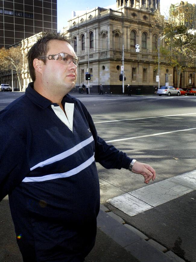 Carl Williams outside the Melbourne Magistrates Court.