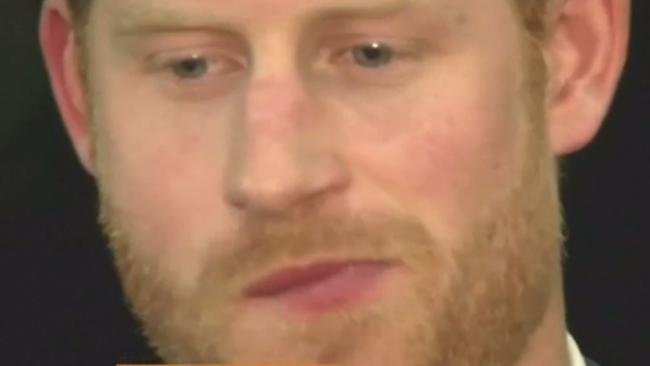 Mate, what you doing to me … Prince Harry grimaced through the awkward speech.