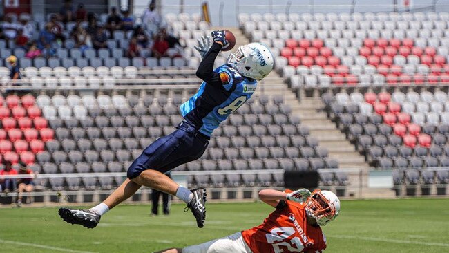 Gold Coast Stingray Jayden O’rourke doing what he does best.