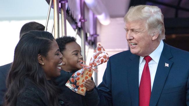 Omarosa Manigault Newman and Donald Trump last Halloween. Picture: AFP