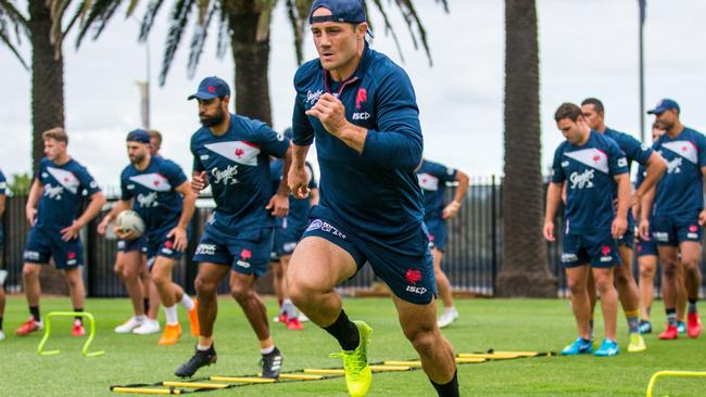 Cooper Cronk has already started stretching his teammates.