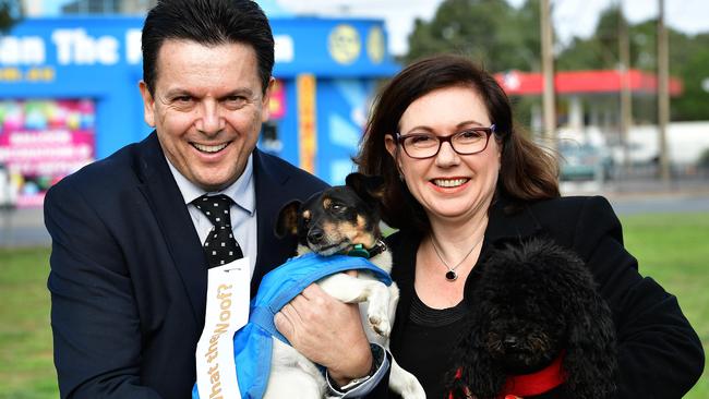 SA Best leader Nick Xenophon with candidate Karen Hockley.