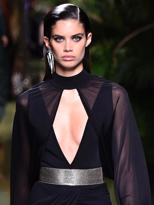 A model walks sans bra for Balmain. Picture: Bertrand Guay