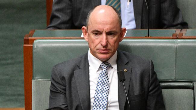 Liberal Member for Fadden Stuart Robert during Question Time in the House of Representatives at Parliament House in Canberra.