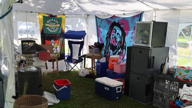 The homeless in the tent city at Southport's Carey Park are facing a crackdown from council, after a wave of new compliance notices have been sent out. Picture Glenn Hampson