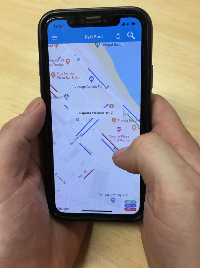 Many people are already using the popular app to find carparks in Terrigal and Gosford.