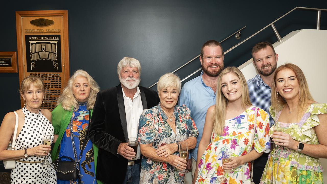 Jenny MacDonald, Olga Gardner, Bob Keen, Uta Rabiger, Thomas Gibson, Jasmine Gibson, Patrick Gibson and Samantha Bond at the Empire Theatre, Saturday, February 10, 2024. Picture: Kevin Farmer