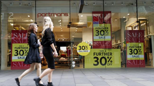 Premier’s Portmans store in Sydney’s CBD. Picture: Nikki Short