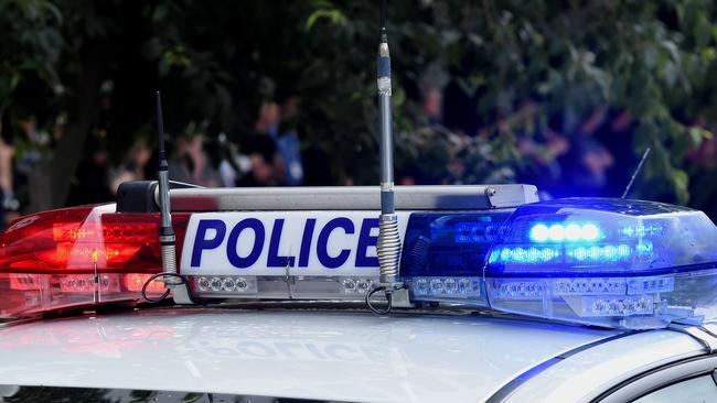 A police car was rammed on an eastern suburbs street on Saturday night. picture: Roy VanDerVegt