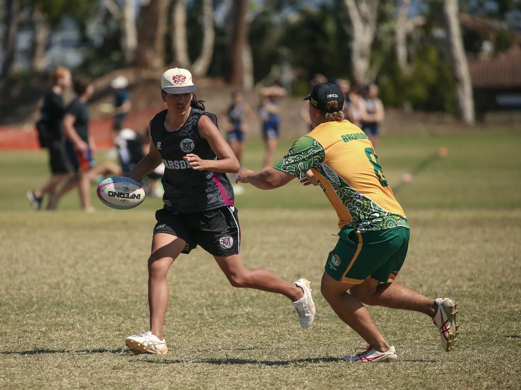 Marsden State High V St Brendans at the 2024 Gold Coast Titans All Schools Touch Football Picture: Glenn Campbell