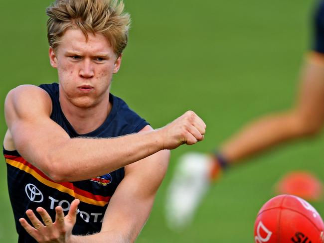 23/02/21 - Adelaide Crows training at West Lakes. Fisher McAsey.Picture: Tom Huntley