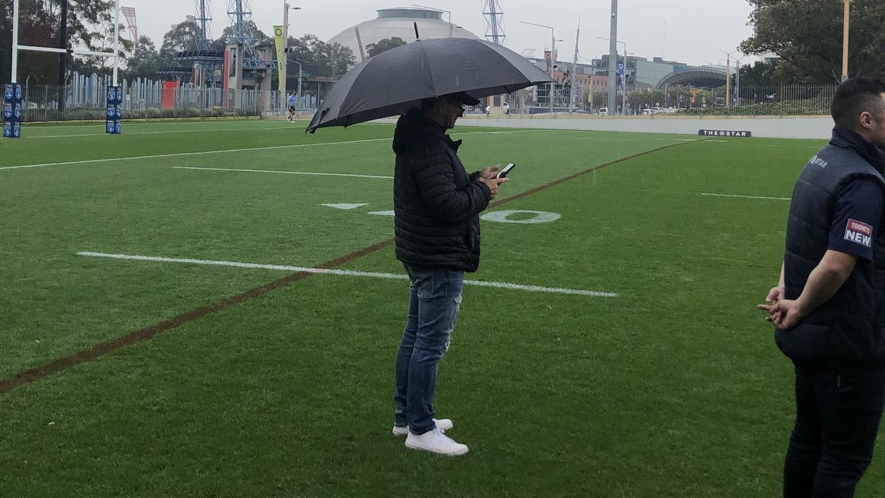 Phil Blake watched the Blues go through their paces at training on Thursday.