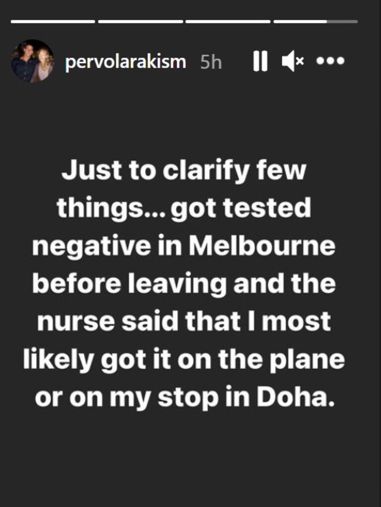 Michail Pervolarakis clarified his positive test on Instagram.