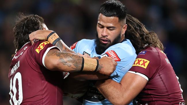 Payne Haas and the Blues remain favourites for the State of Origin series opener despite a disrupted preparation. Picture: Getty Images