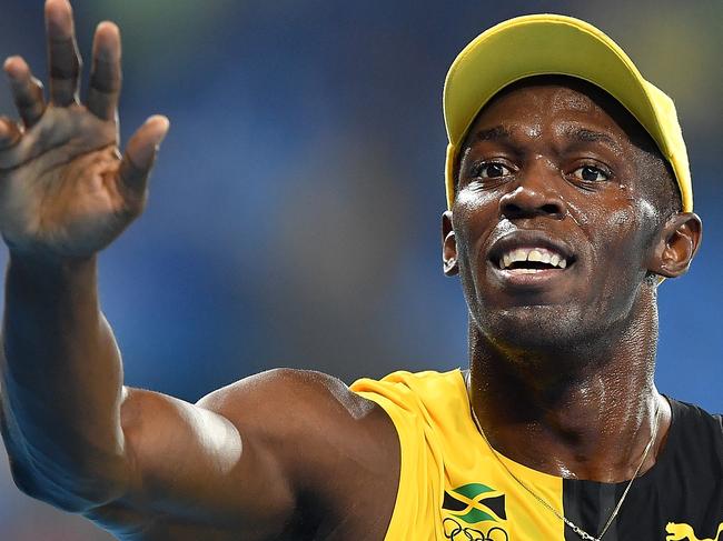 RIO DE JANEIRO, BRAZIL - AUGUST 14: Usain Bolt of Jamaica waves to the crowd after winning the men's 100m final at the Olympic stadium during the Rio 2016 Olympic Games on August 14, 2016 in Rio de Janeiro, Brazil. (Photo by Pascal Le Segretain/Getty Images)