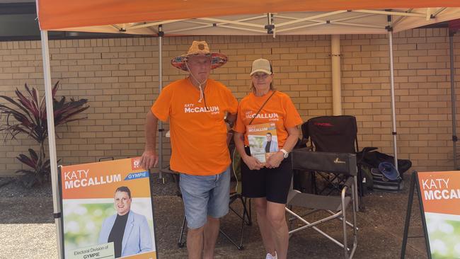 One Nation volunteers at the Gympie Senior Citizens Centre on election day. Picture: Kirsten Parslow