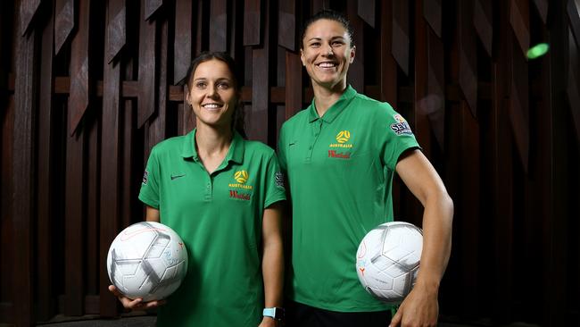 Matildas stars Hayley Raso and Emily Gielnik are still dreaming big. Picture: AAP