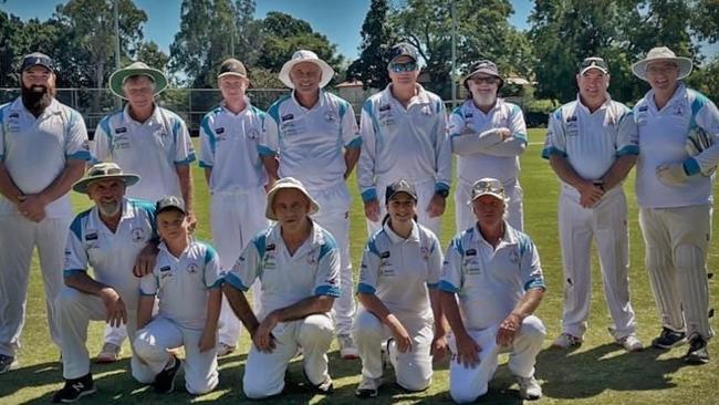 Clarence River Cricket Association's 2020/21 GDSC 3rd Grade premiers Coutts Crossing (from top left): Tim Tilse, Murray Spry, Kieren Jeffs, Gervase Bertus, Scott Chard (c), Allan Green, Craig Pereira, Richie Williamson; (front) Mal Tilse, Harry Tilse, Dean Clark, Caitlin Chevalley, Lance Chevalley.