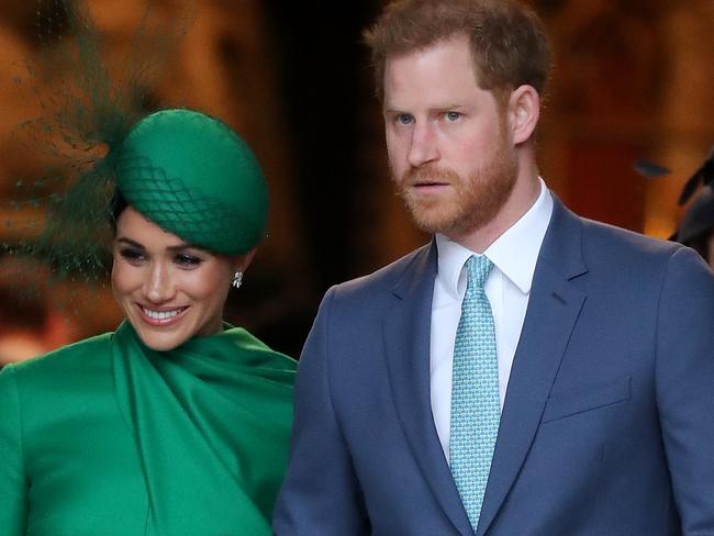 LONDON, ENGLAND - MARCH 09: Prince Harry, Duke of Sussex and Meghan, Duchess of Sussex meets children as she attends the Commonwealth Day Service 2020 on March 09, 2020 in London, England. (Photo by Chris Jackson/Getty Images)