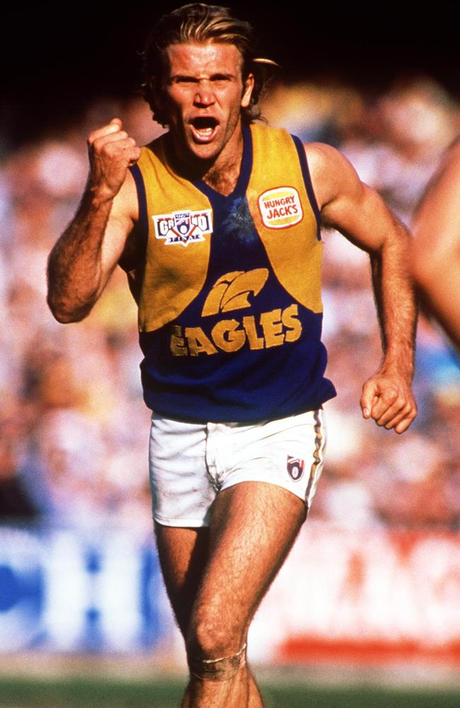 Chris Mainwaring during his playing days at the Eagles. Picture: Tony Feder/ALLSPORT