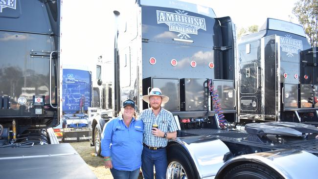 Lynnelle Jessup and Mitch Jones at the Gatton Showgrounds at the Gatton Showgrounds on Saturday, September 30 for the 2023 Lights on the Hill Trucking Memorial event.