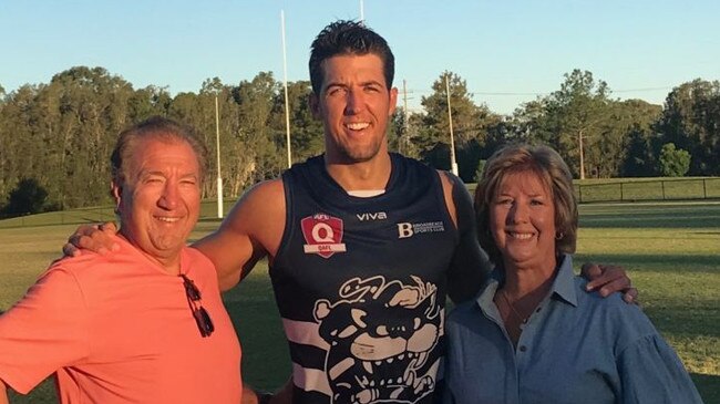 Alexander Aurrichio with his parents Jill and Lou. Picture: Supplied