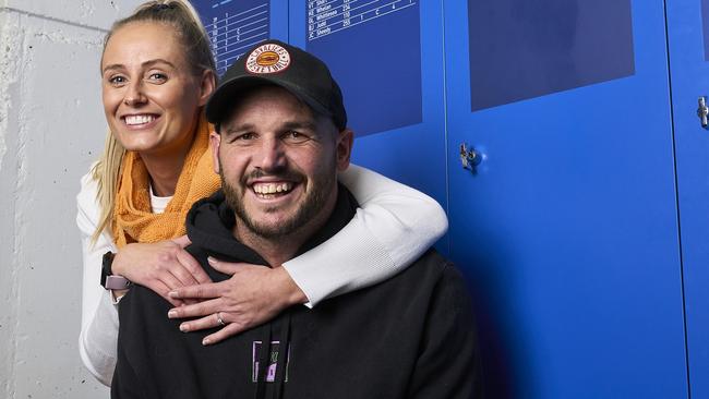 Zane Kirkwood and partner Brooke, who have worked as a team to tackle Zane’s mental health issues. Picture: Matt Loxton