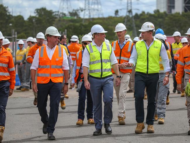 BRISBANE, AUSTRALIA - NCA NewsWire Photos - 19 FEBRUARY, 2024:  The Premier Steven Miles speaks at a media event  to mark the start of construction on a new big battery for Ipswich.Picture: NCA NewsWire / Glenn Campbell