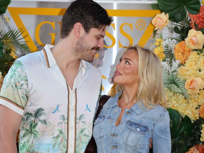 Matt Zukowski and Tammy Hembrow at the GUESS Beach Club VIP Launch at La Luna Beach Club for Gold Coast at Large. Picture, Portia Large.