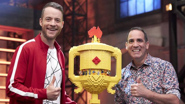 Hamish Blake (left) has found solo TV success on Lego Masters. Picture: Chanel 9