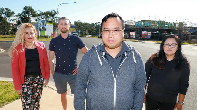 Mercedes Durant, Jon Moran, Ming Lau and Marichelle Usi said they have been left off the on-demand bus list for the Sydney metro northwest network services. Picture: AAP IMAGE / Angelo Velardo