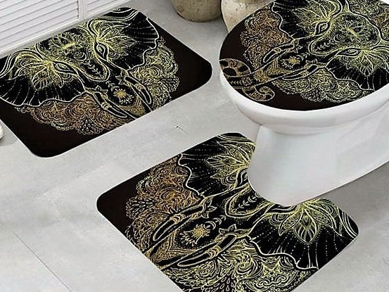 Upset Hindus are urging “My Diva Baby”, online home-furnishings retailer based in Sydney suburb Seven Hills, for the immediate withdrawal of “Indian God Ganesha Elephant Bath Mat Set” (three pieces, including a toilet seat cover), carrying the images of Hindu deity Lord Ganesha; calling it highly inappropriate. Picture: Supplied