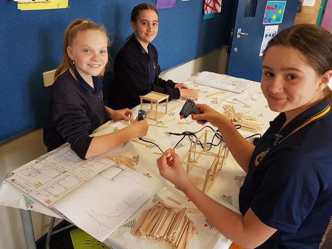 6SD students at South Grafton Public have constructed models to test their designs, scale and dimensions using paddle pop sticks.