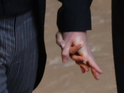 Prince Harry, Duke of Sussex and Meghan, Duchess of Sussex leave Westminster Hall hand in hand. Picture: Getty