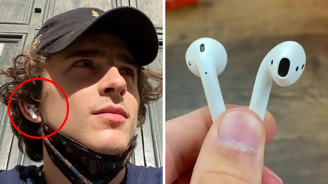 Apple AirPods 2nd Gen. Instagram @tchalamet