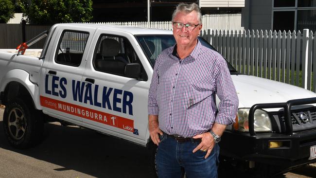 Member for Mundingburra Les Walker and his old faithful ute. Picture: Evan Morgan