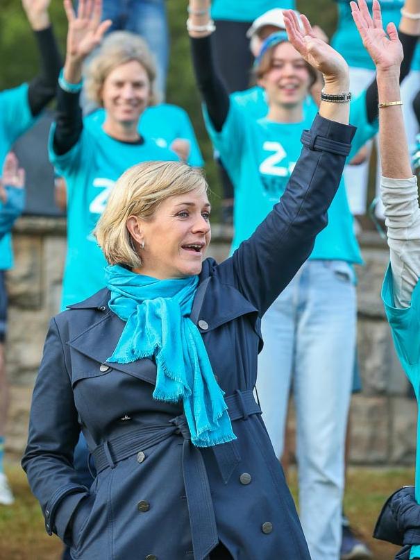 Zali Steggall thanks for supporters following her win over Tony Abbott. Picture: Kate Zarifeh