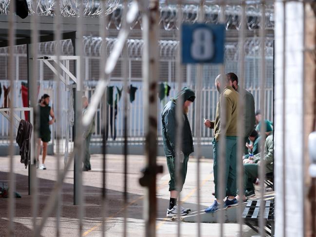 Inmates in separated yards at the jail. Picture: Tim Hunter