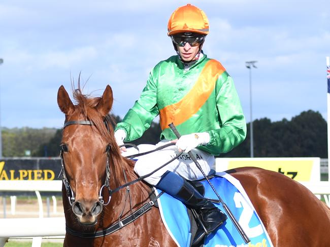 Michael Dee returns to the mounting yard on Cracking Night after winning the Polytrack Maiden Plate, at Sportsbet-Ballarat Synthetic Racecourse on June 20, 2021 in Ballarat, Australia.(Reg Ryan/Racing Photos via Getty Images)