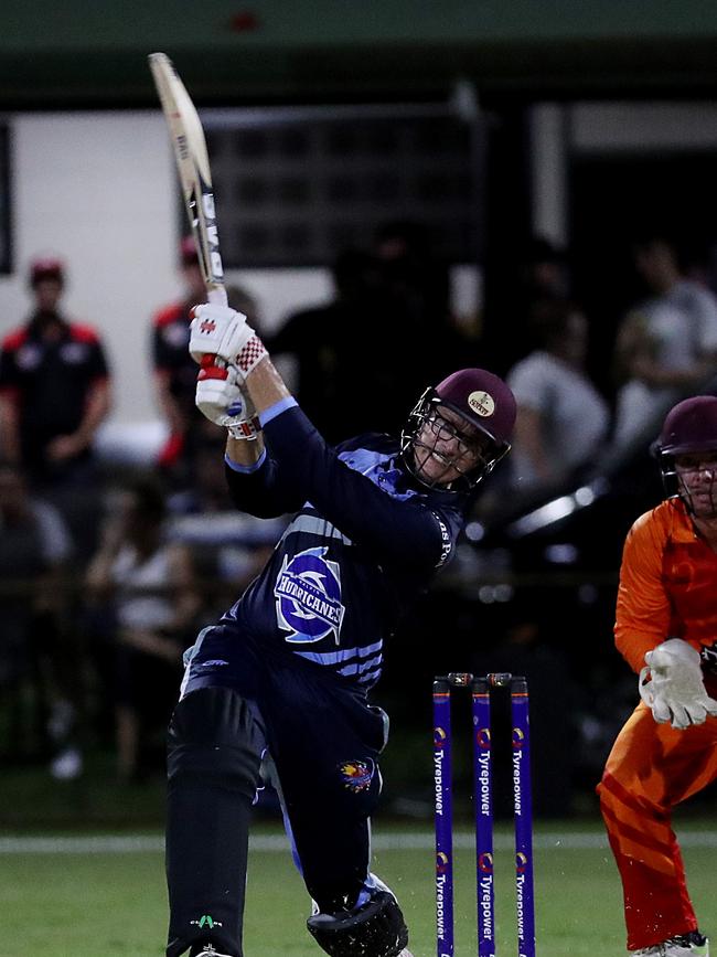 Barrier Reef Big Bash Game 1: Badgers v Hurricanes at Griffiths Park. Hurricanes' Brendan Nasser. Picture: Stewart McLean