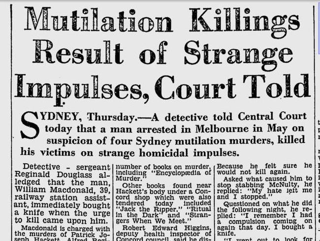 Newspaper coverage of William MacDonald’s trial in 1963.