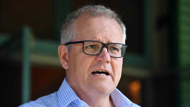 Prime Minister Scott Morrison addresses the media in Sydney, Sunday, December 23, 2018. Thousands of Australians with multiple sclerosis will save more than $50,000 a year with the listing of a new medicine on the Pharmaceutical Benefits Scheme. (AAP Image/Joel Carrett) NO ARCHIVING