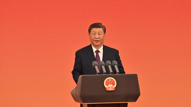 Chinaâs President Xi Jinping speaks during an awards ceremony ahead of Chinaâs National Day at the Great Hall of the People in Beijing on September 29, 2024. (Photo by ADEK BERRY / AFP)