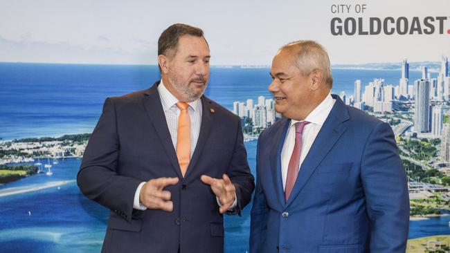 The Environment and Tourism Minister Andrew Powell me with the Mayor of the Gold Coast Tom Tate earlier this week. Picture: Nigel Hallett