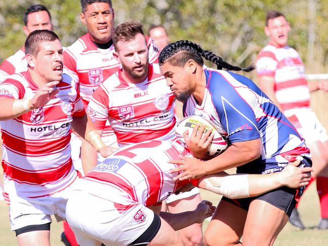 Andrew Vela (right) has returned to Runaway Bay for the Rugby League Gold Coast A grade season. Picture: Supplied