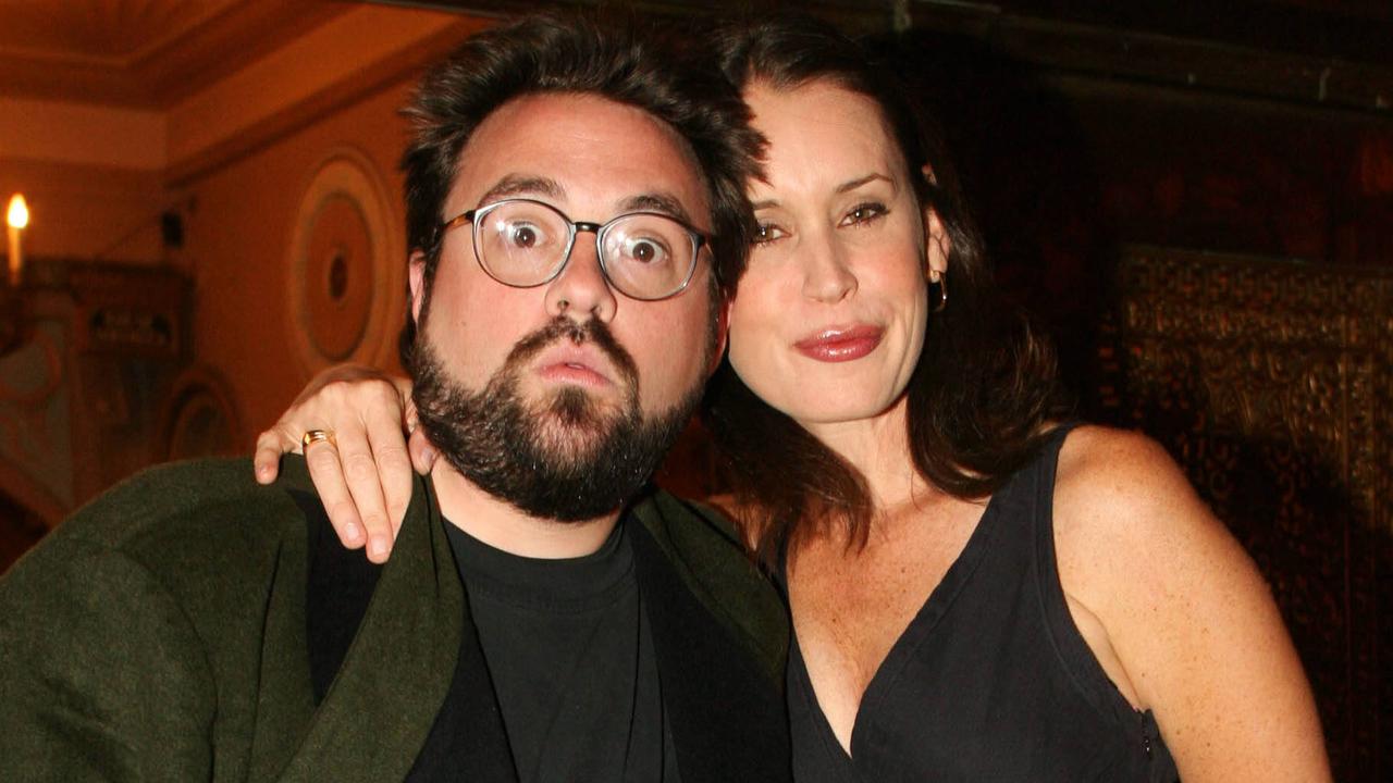 Kevin Smith with wife Jennifer Schwalbach at the State Theatre in Sydney in 2006, premiering Clerks II