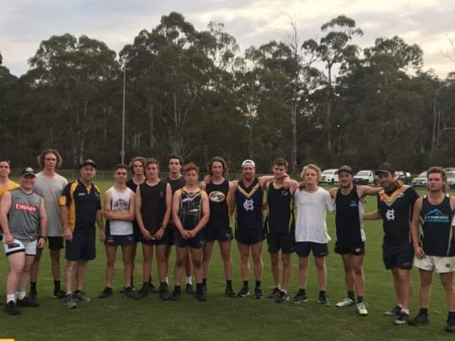 Hurstbridge‘s under-19 squad hits the track for pre-season training. 